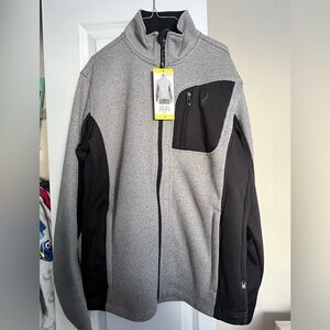Spyder Men's Relaxed Fit Full Zip Gray Jacket- small NWT